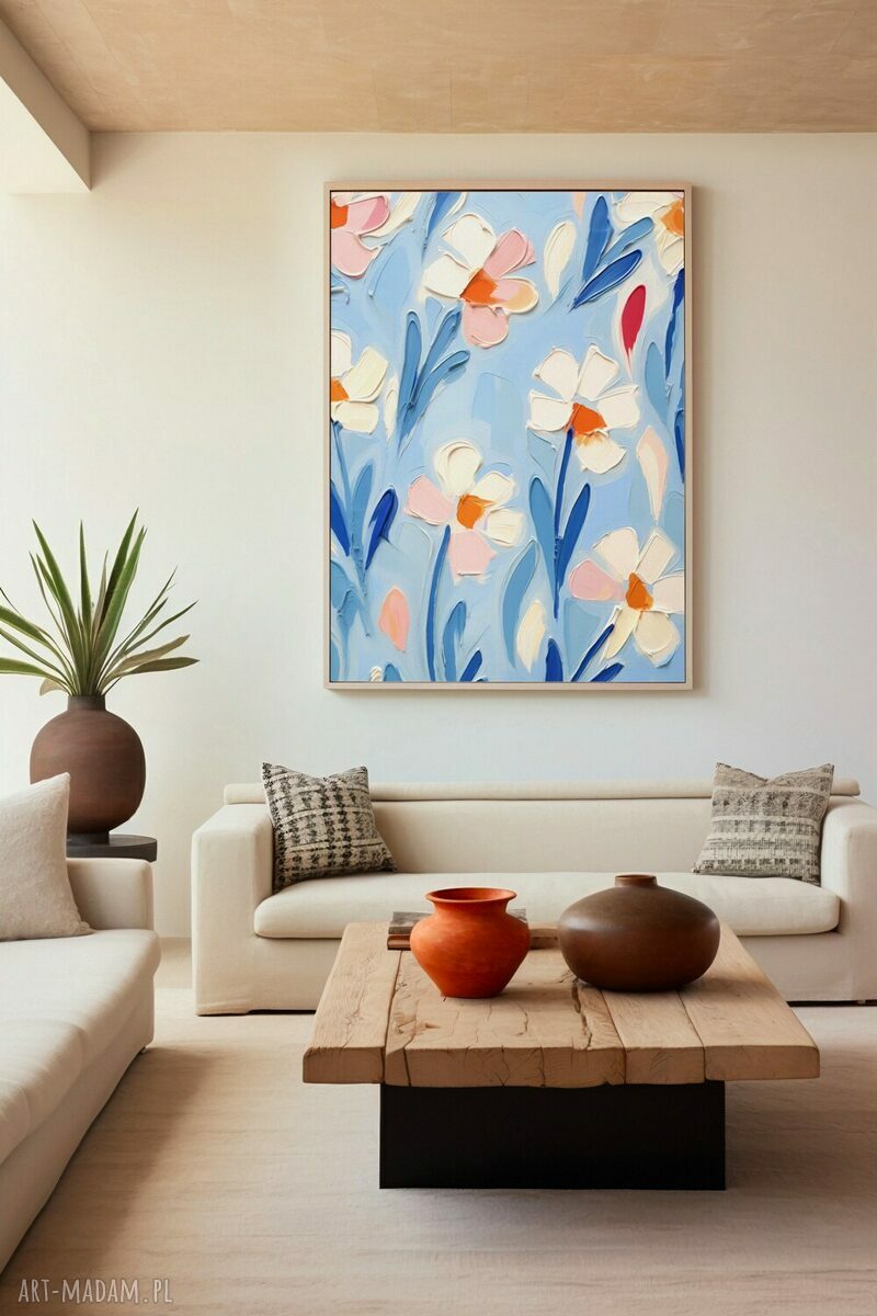 Plakat Kwiaty - kolorowa grafika 40x50 cm do salonu