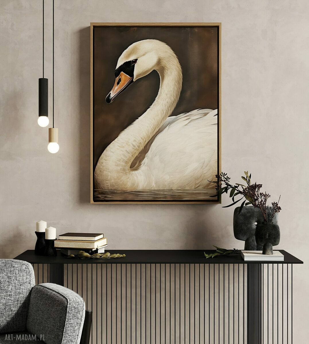 Plakat Łabędź - ptaki natura 50x70 cm