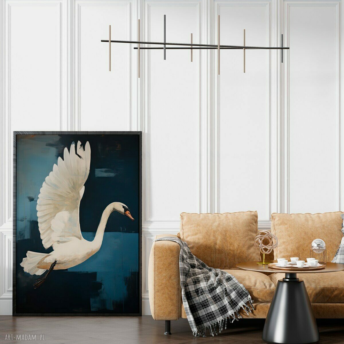 Plakat Łabędź 50x70 do salonu - ptaki
