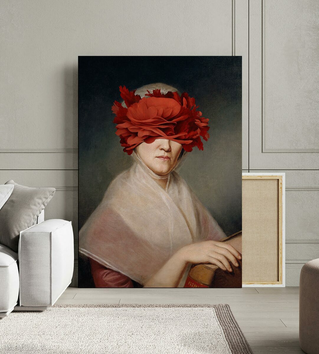 Plakat Lady Papaver 61x91 cm - kwiaty, kobieta i sztuka portretowa