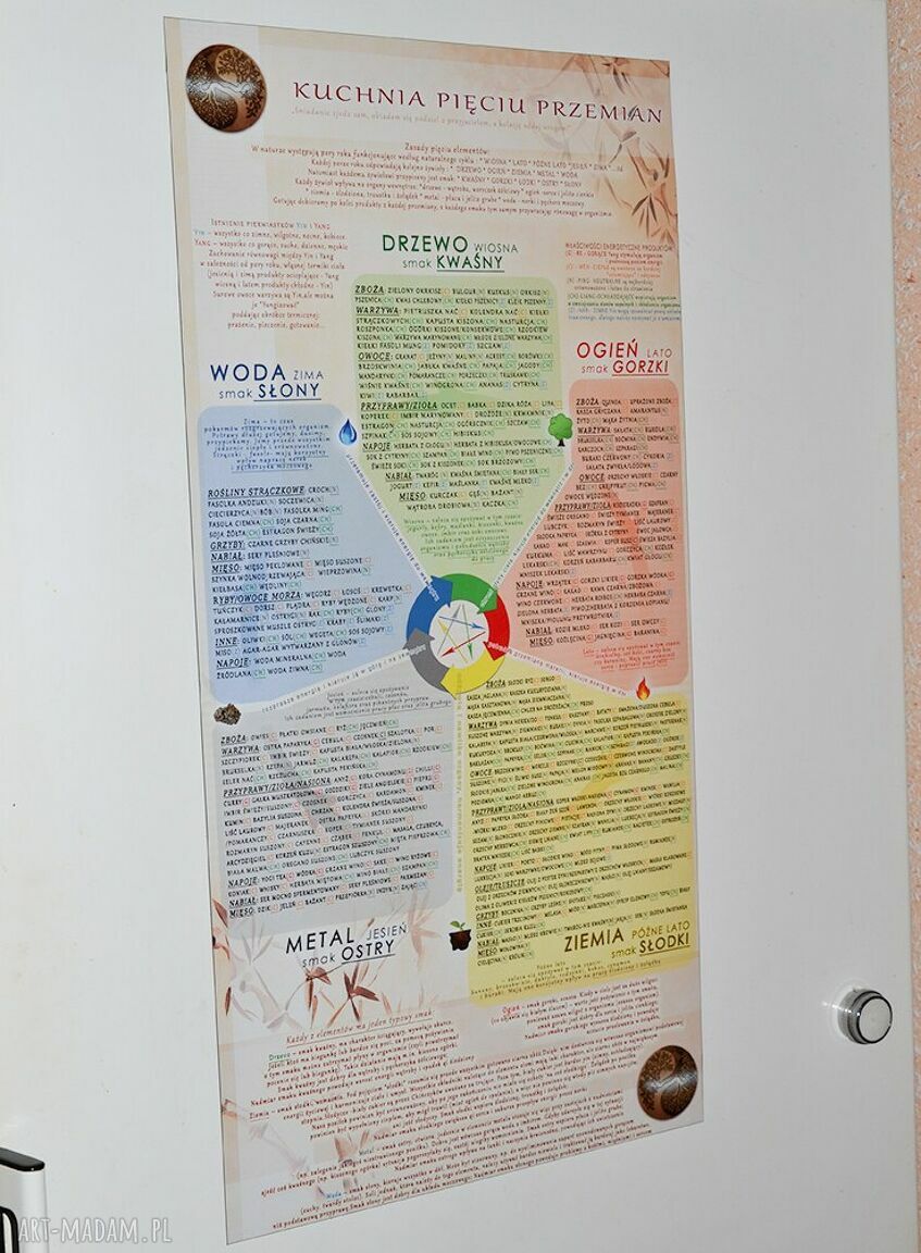 Plakat magnes na lodówkę 30x60 cm - Kuchnia Pięciu Przemian