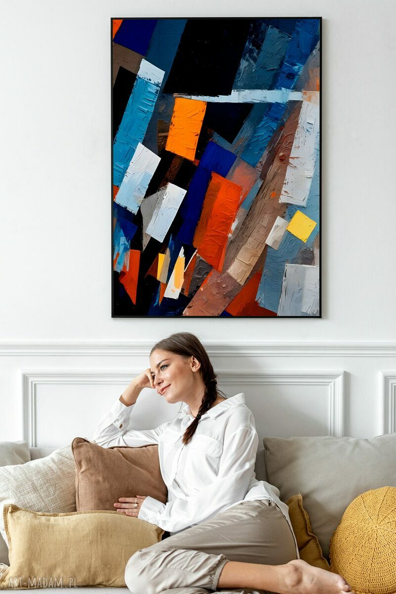 Kolorowy plakat Malarska Abstrakcja 50x70 cm do domu