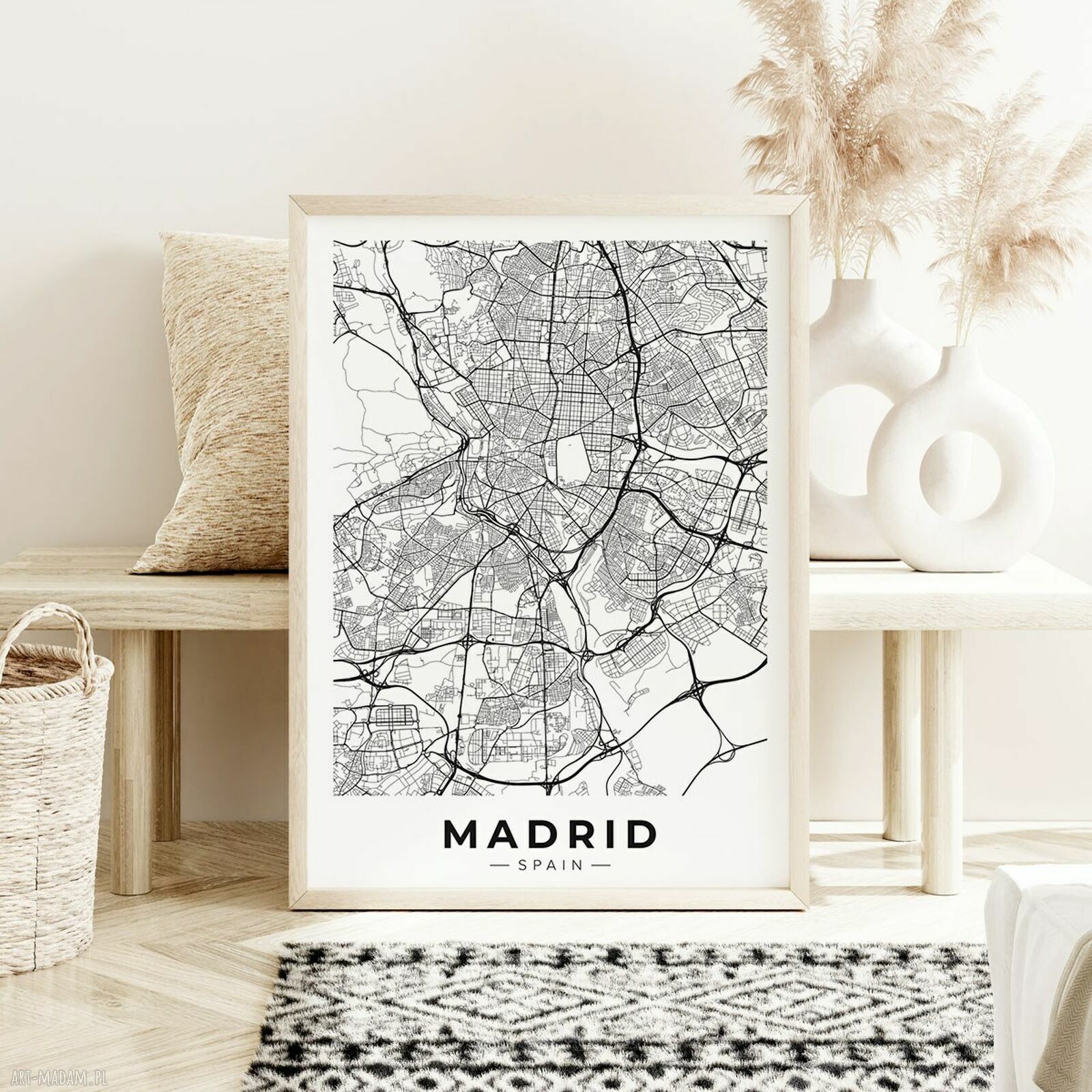 Plakat mapa Madryt 61x91 cm - modna dekoracja do salonu