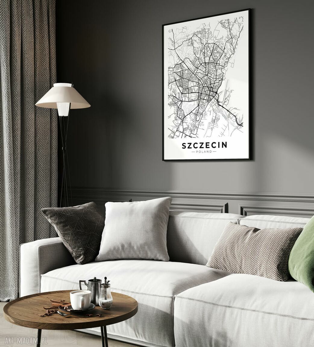 Plakat mapa Szczecin - format A4