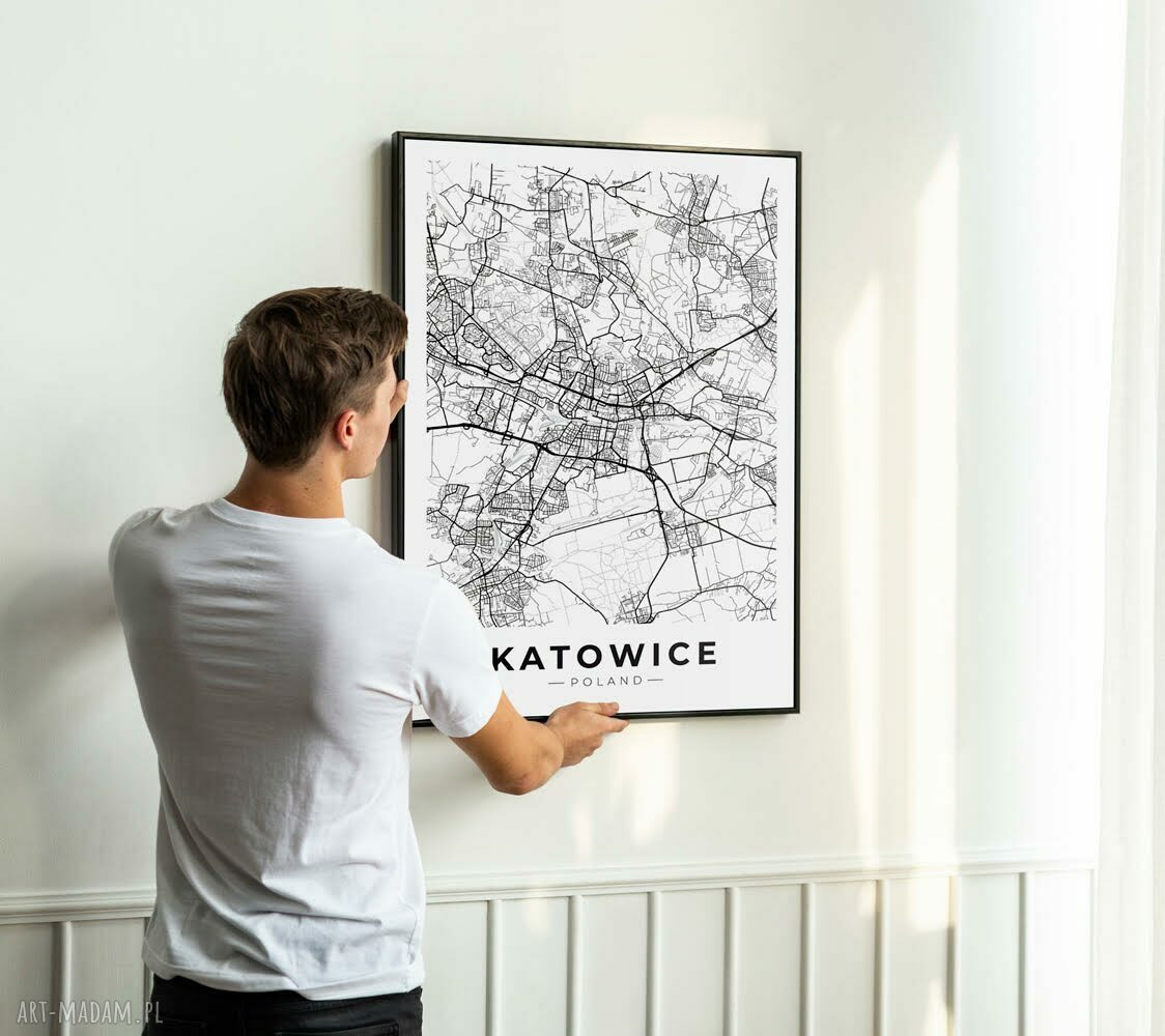 Plakat mapa Katowice - format 70x100 B1