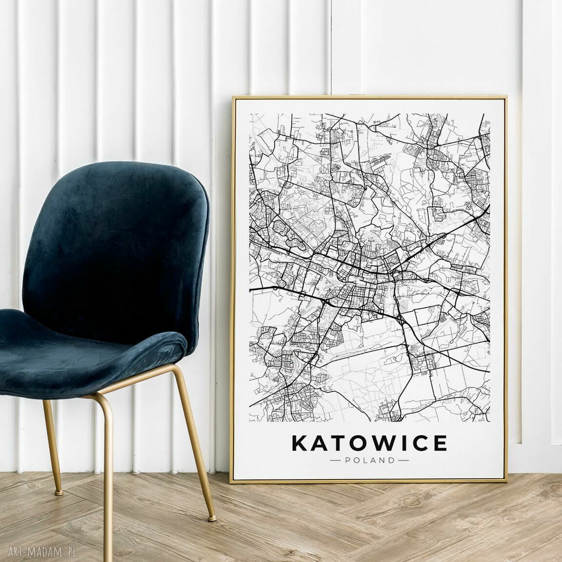 Plakat mapa Katowice - format 70x100 B1