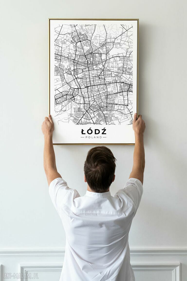 Plakat mapa Łodzi 50x70 cm do salonu i biura