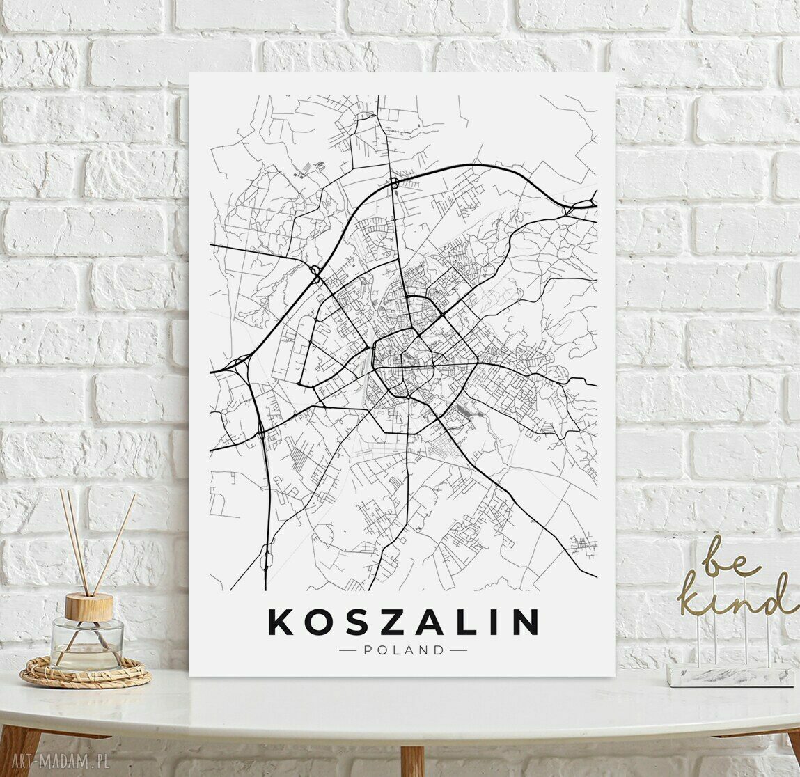 Plakat Mapa Koszalin 30x40 cm - mapy miast