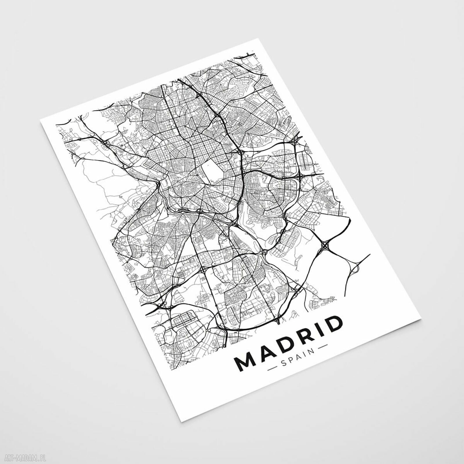 Plakat mapa Madryt 30x40 cm