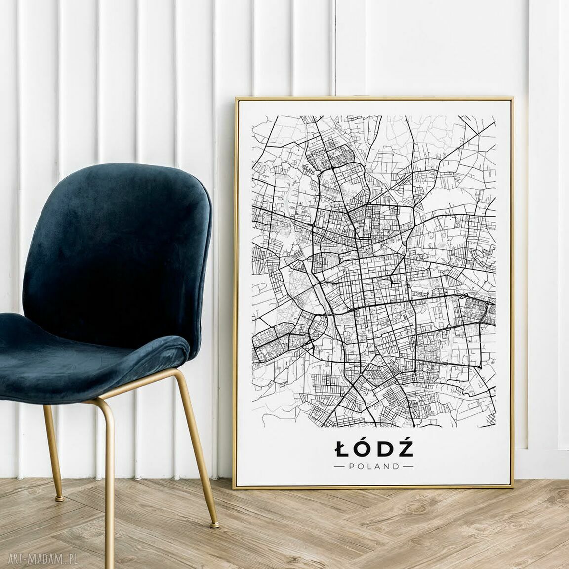 Plakat mapa Łodzi 40x50 cm do salonu i biura