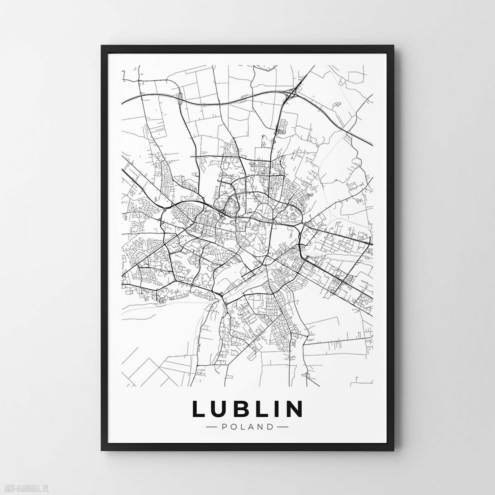 Plakat mapa Lublin - format A4 Hogstudio