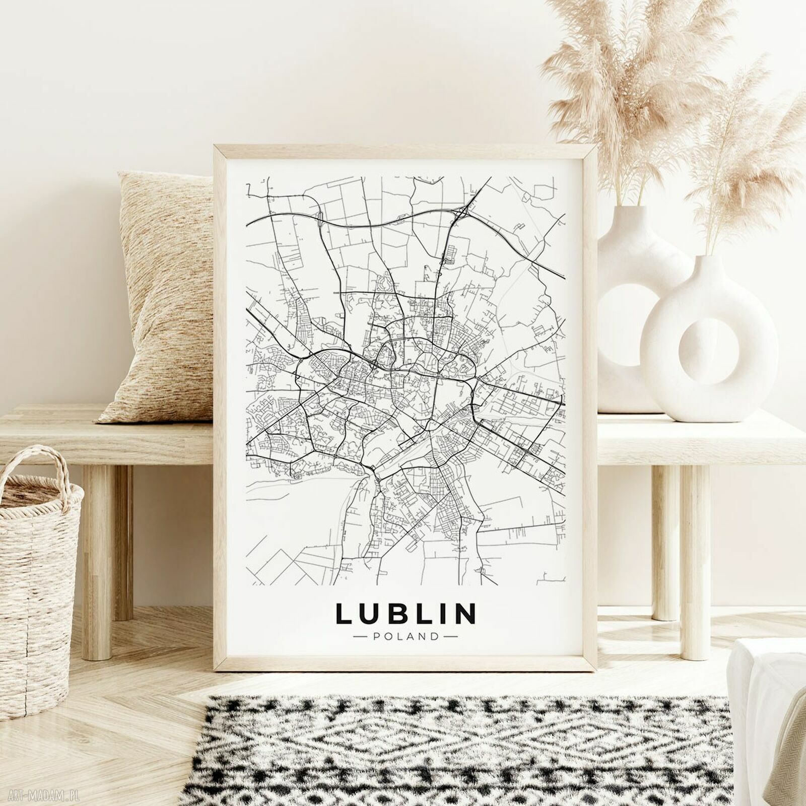 Plakat mapa Lublina - format 61x91 cm