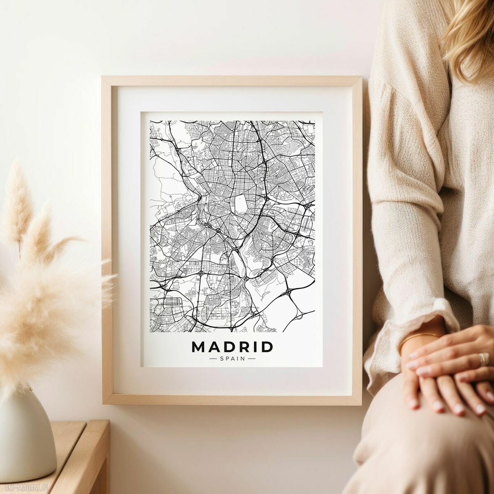 Plakat mapa Madryt 30x40 cm