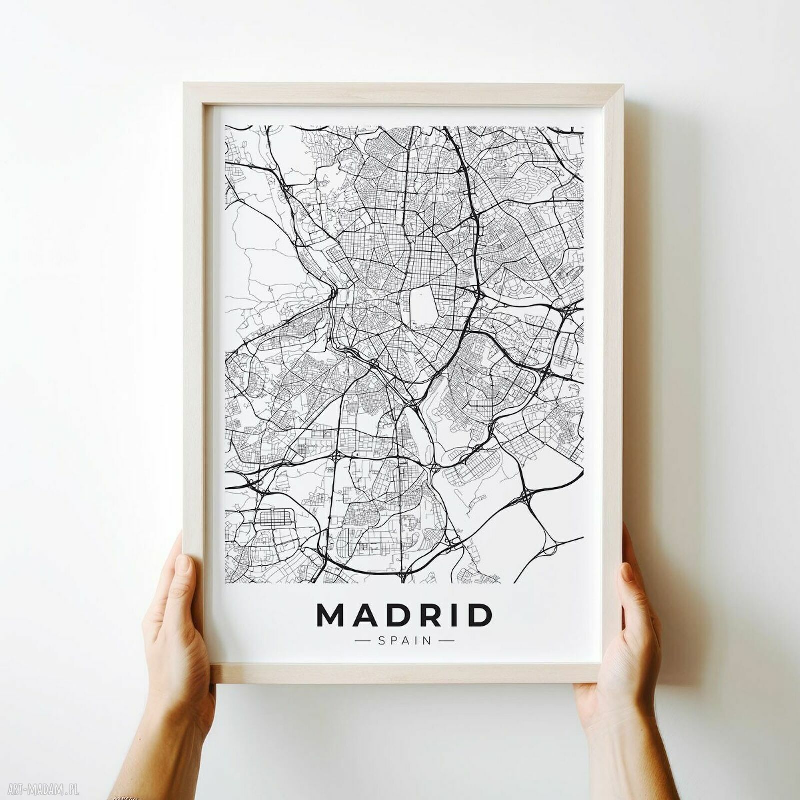 Plakat mapa Madryt - format 40x50 cm