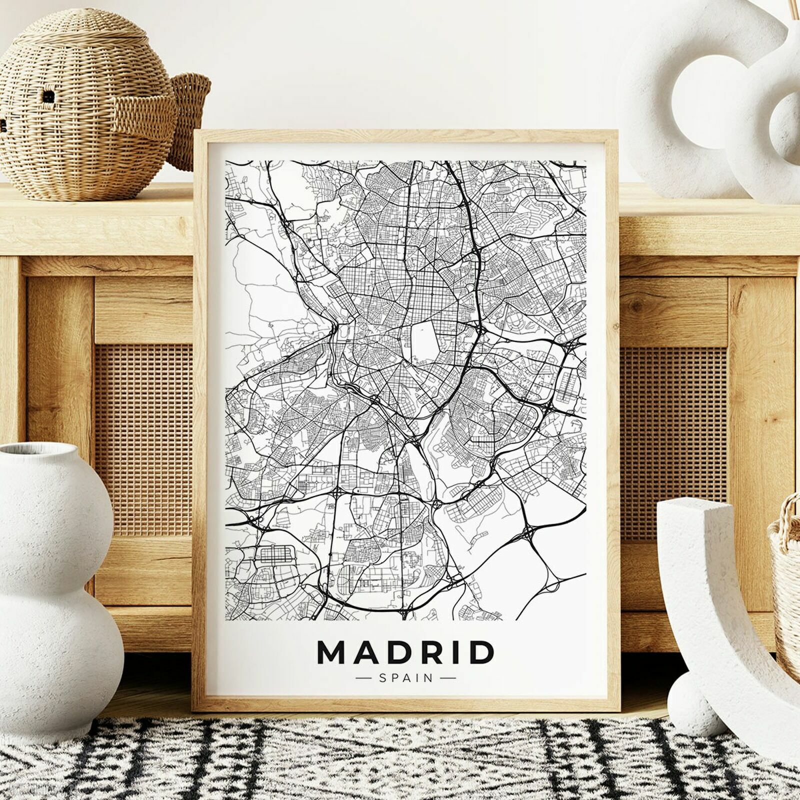 Plakat mapa Madryt 61x91 cm - modna dekoracja do salonu