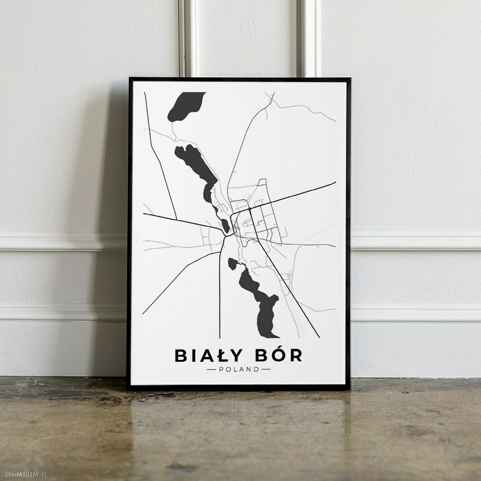 Plakat Mapa Biały Bór - format 40x50 cm