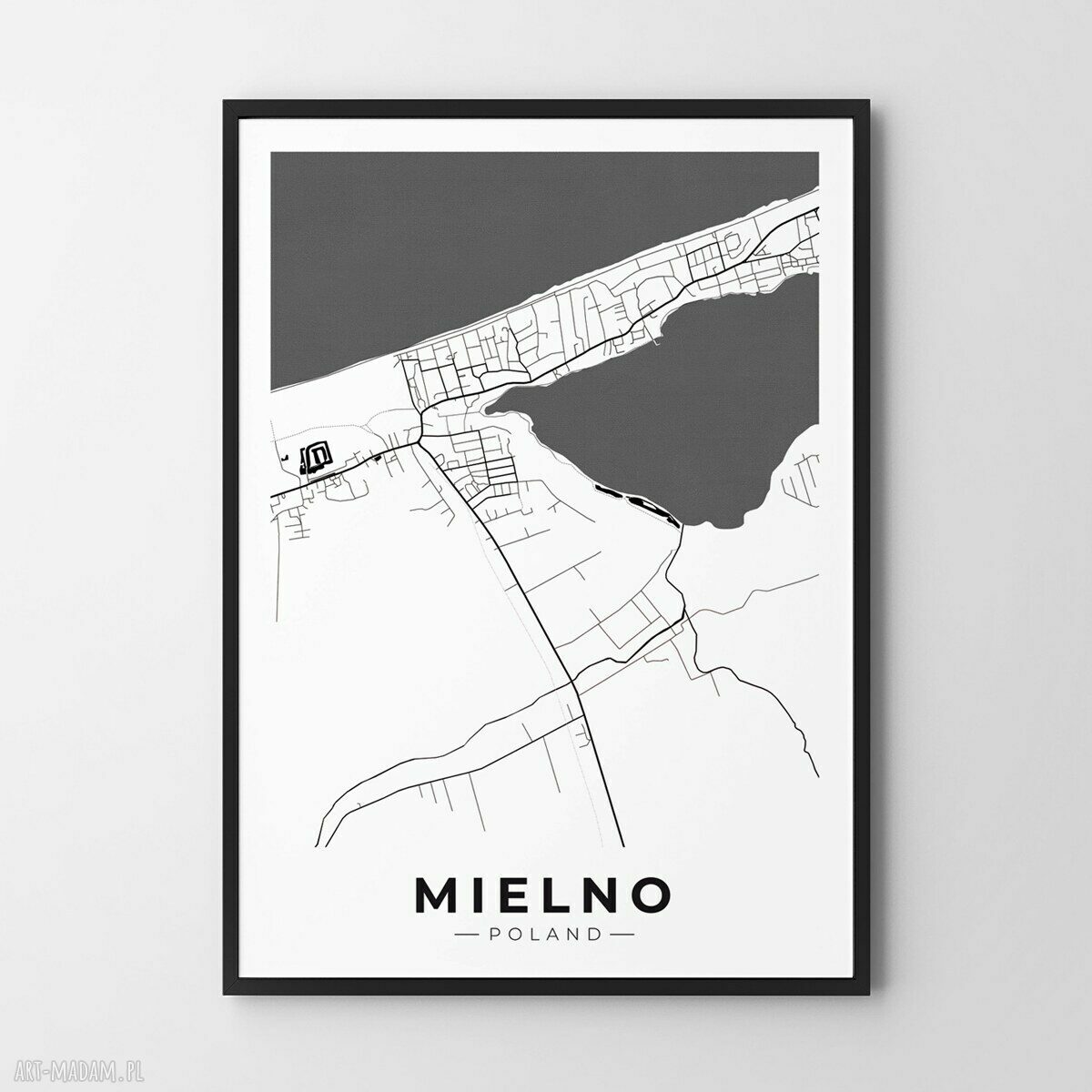 Plakat mapa Mielno 50x70 cm