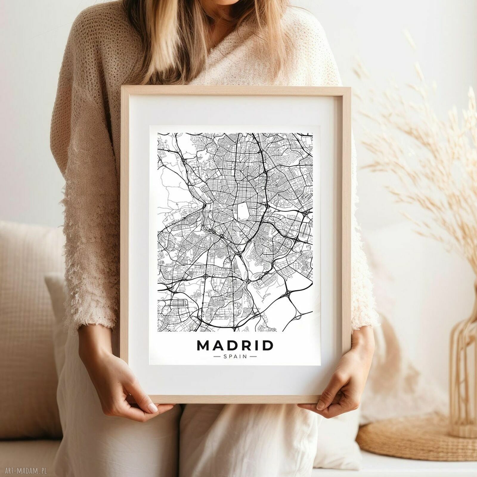 Plakat mapa Madryt - format 40x50 cm