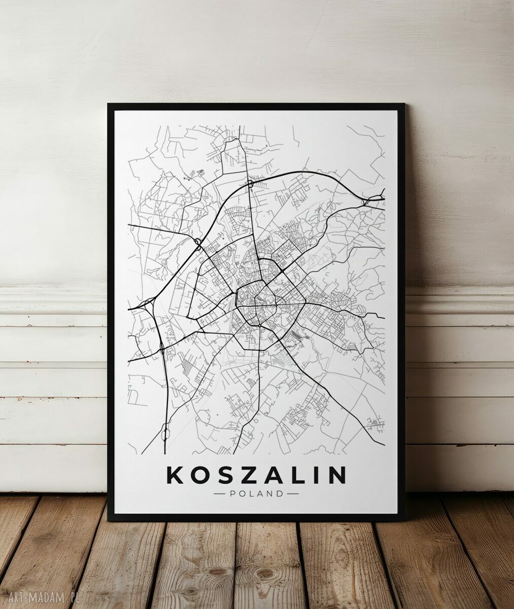 Plakat Mapa Koszalin 50x70 cm - mapy miast