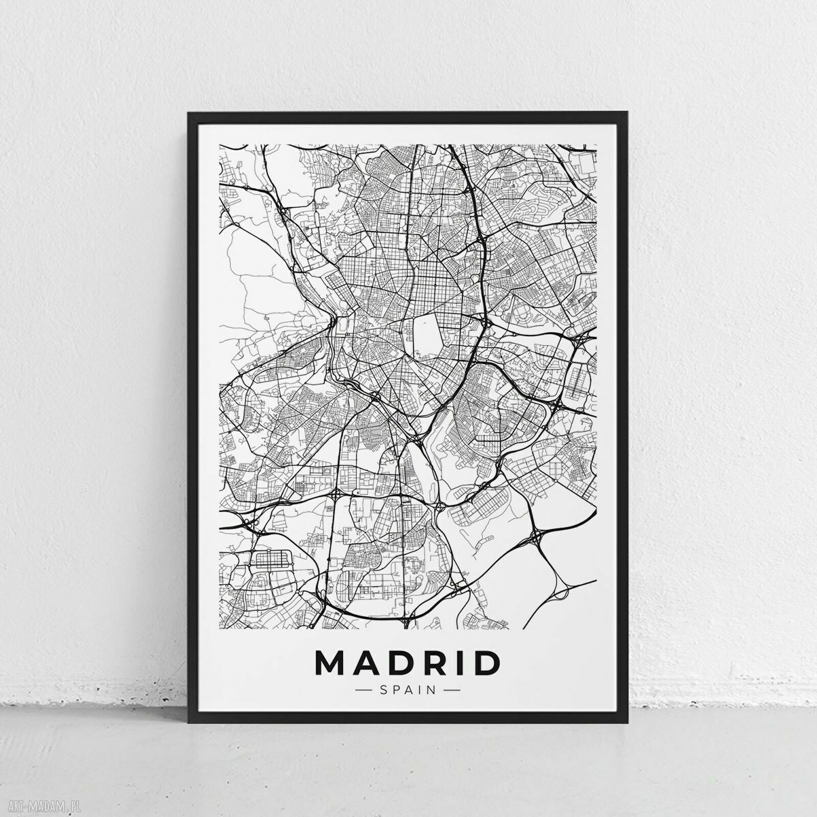 Plakat mapa Madryt 50x70 cm B2 do biura