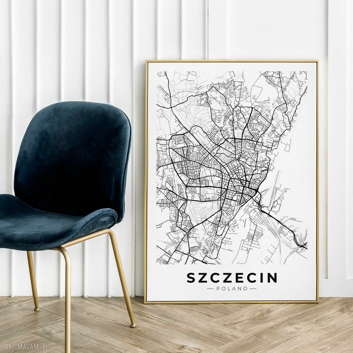 Plakat mapa Szczecin - format A4