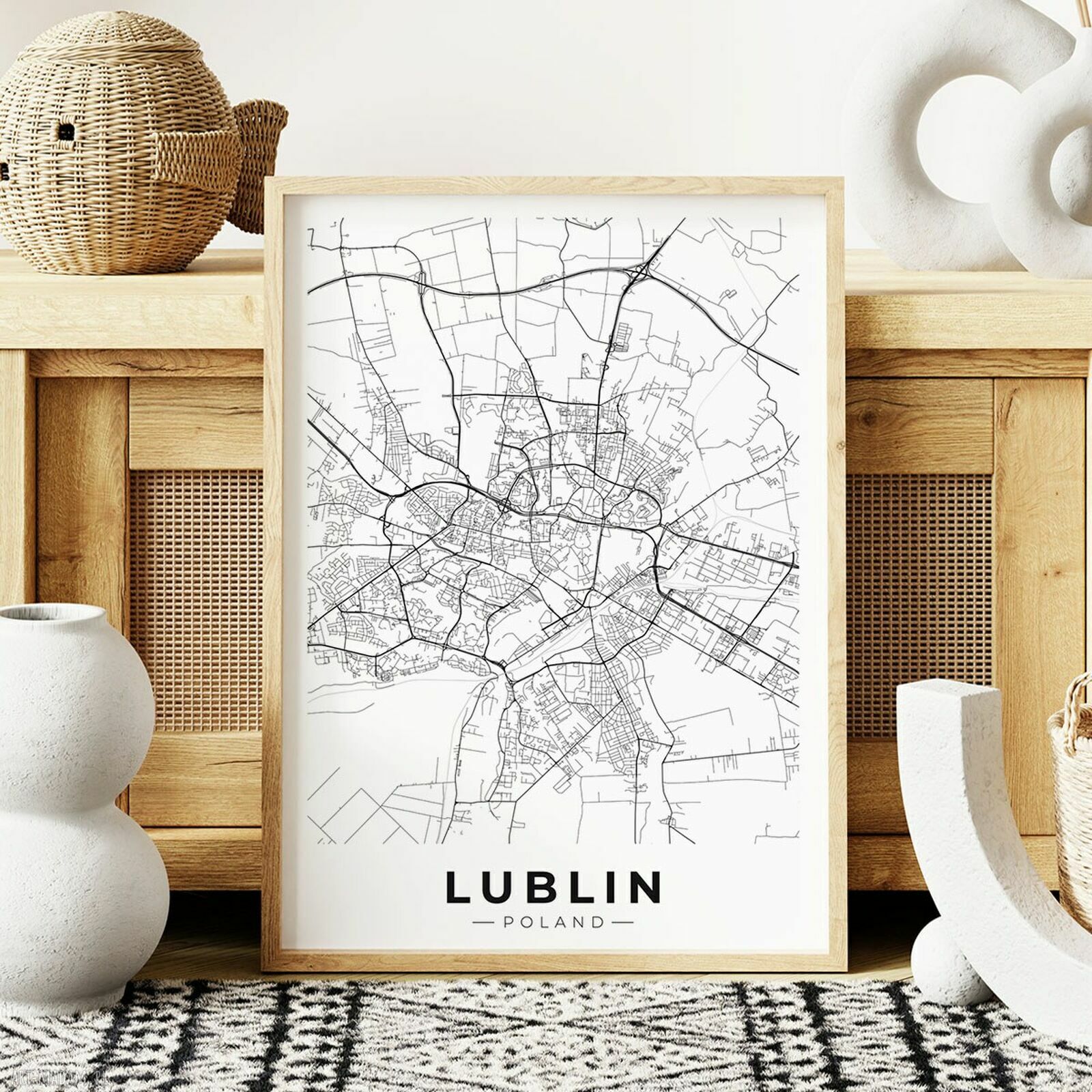 Plakat mapa Lublina - format 61x91 cm