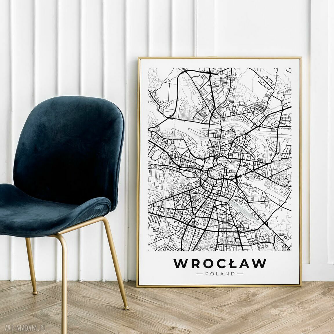 Plakat mapa Wrocławia Wrocław - nowoczesna dekoracja ścienna do salonu