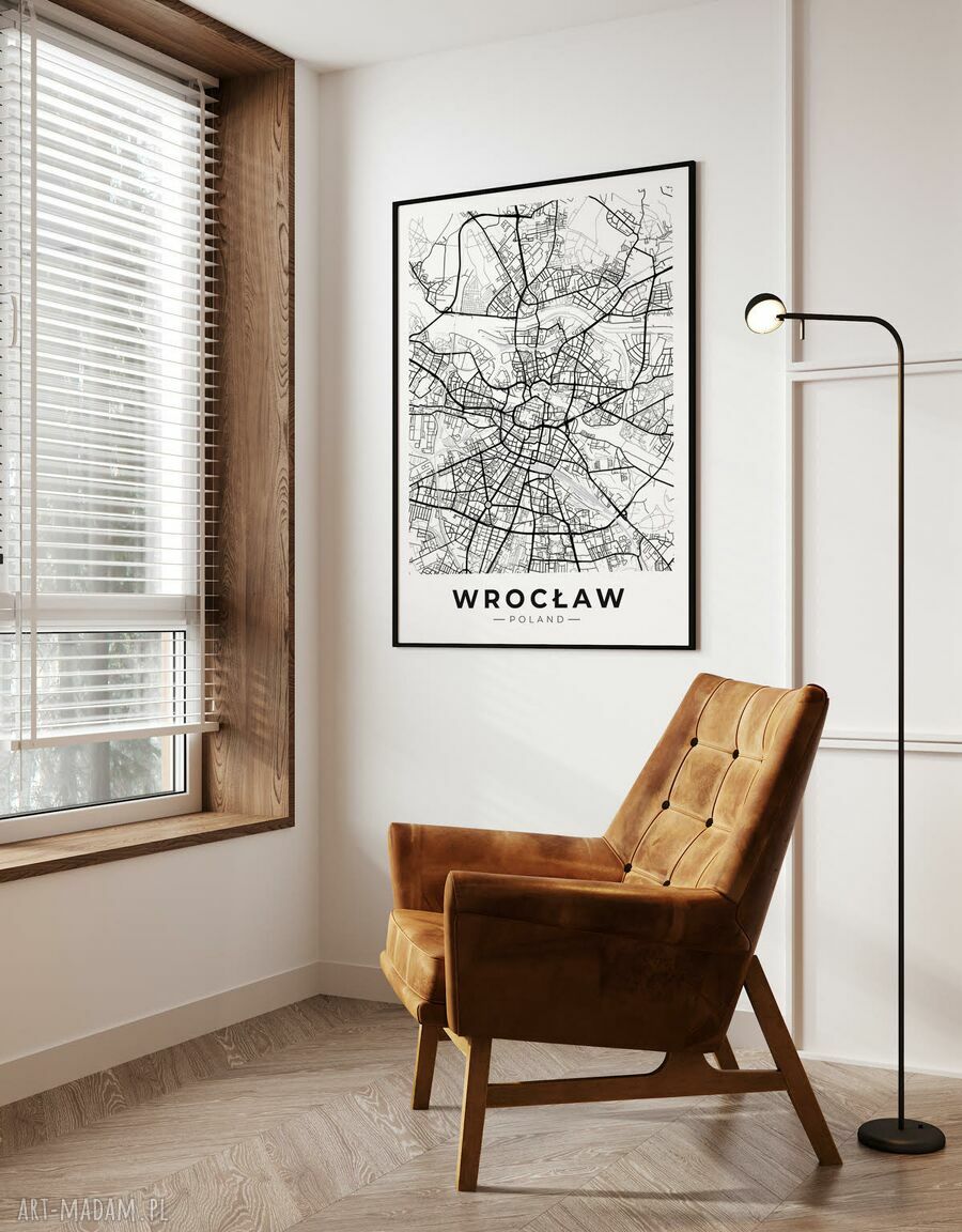 Plakat 50x70 Wrocław - mapa miasta na prezent dla niej