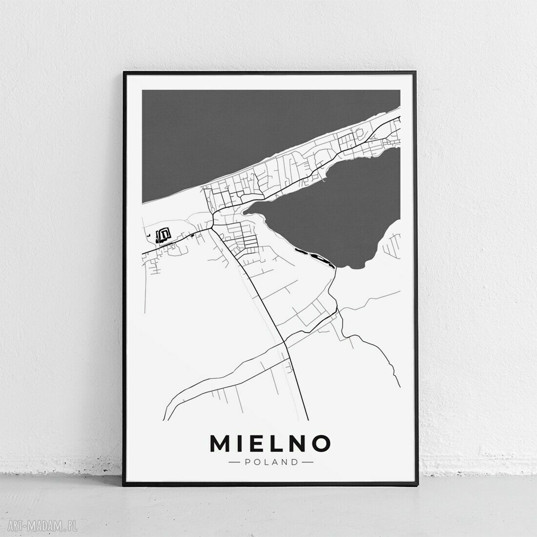 Plakat Mapa Mielno 30x40 cm
