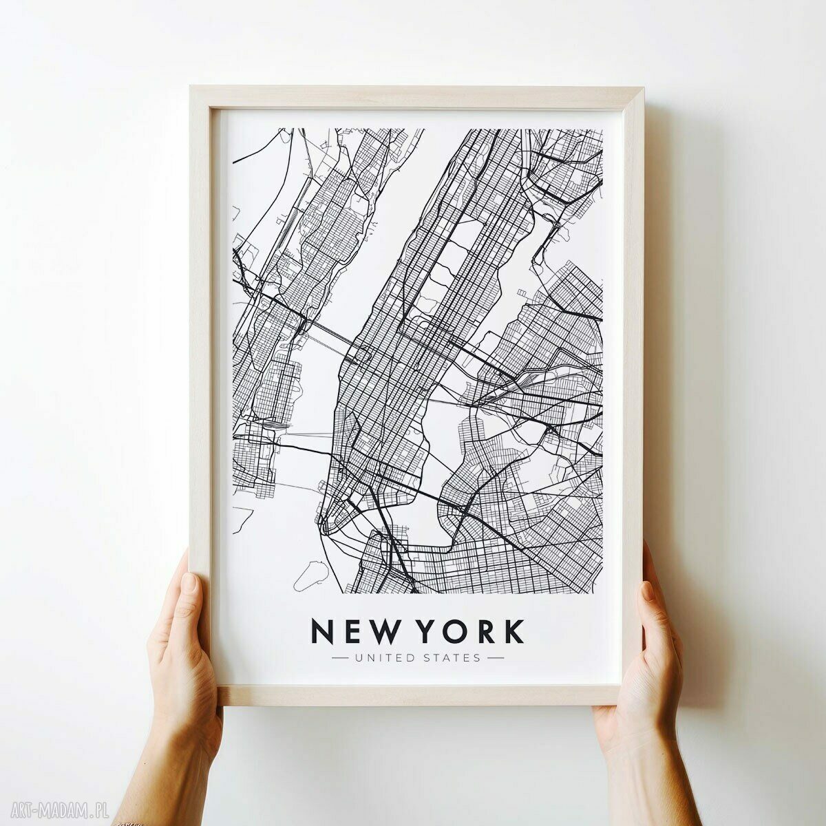 Plakat mapa Nowy Jork NYC - format A4