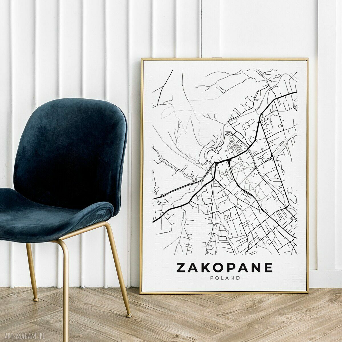 Plakat mapa Zakopane Polska 50x70 cm