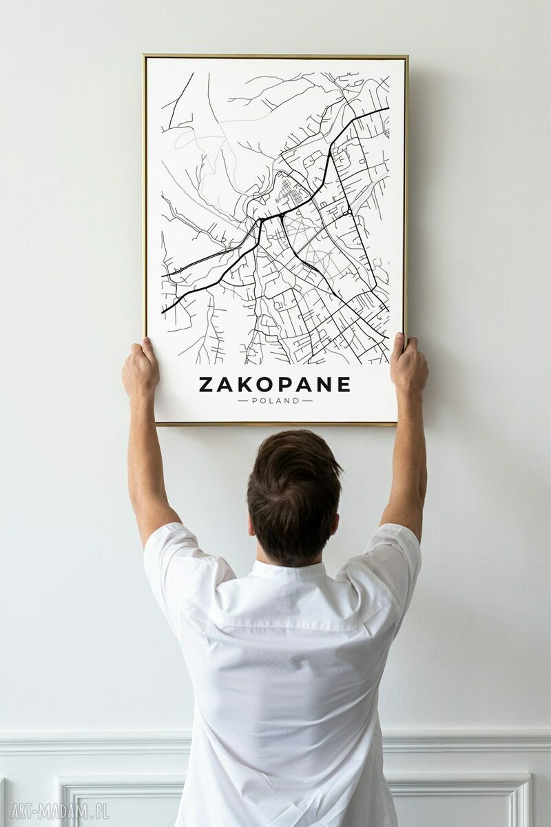 Plakat mapa Zakopane Polska 50x70 cm
