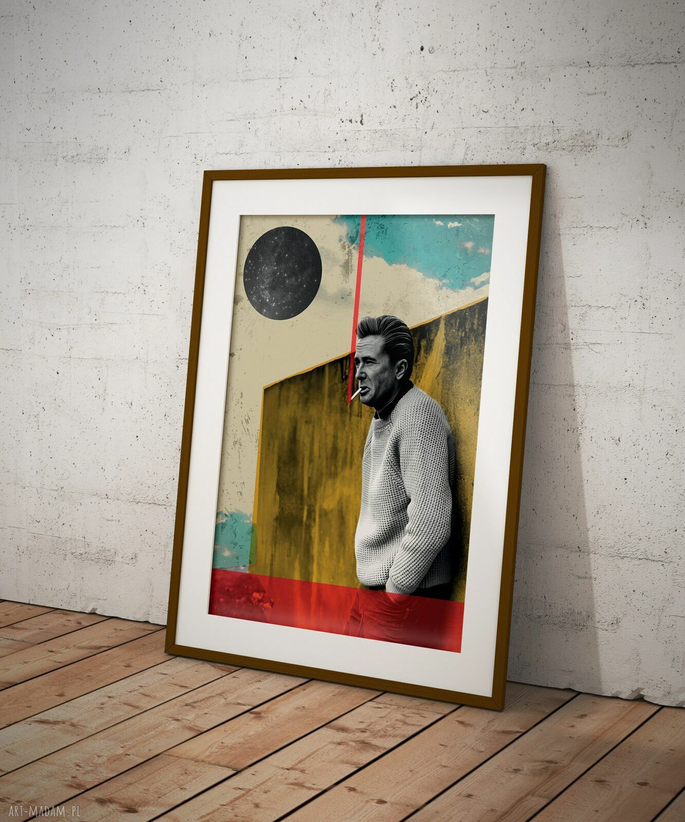 Plakat Marek Hłasko 50x70 cm - retro kolaż, polska literatura i idealny prezent dla mola książkowego