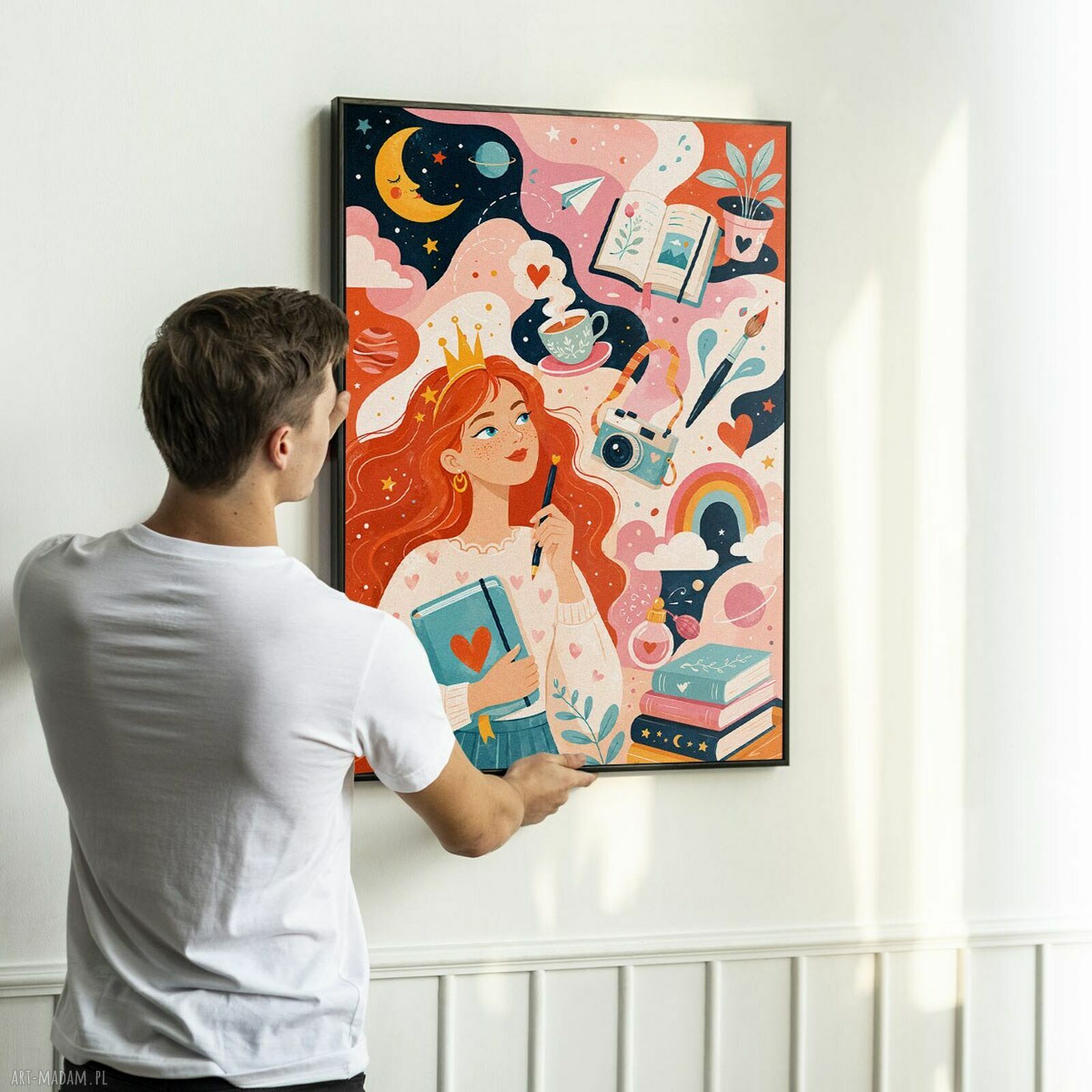 Plakat Marzycielka 61x91 cm - kolorowa ilustracja