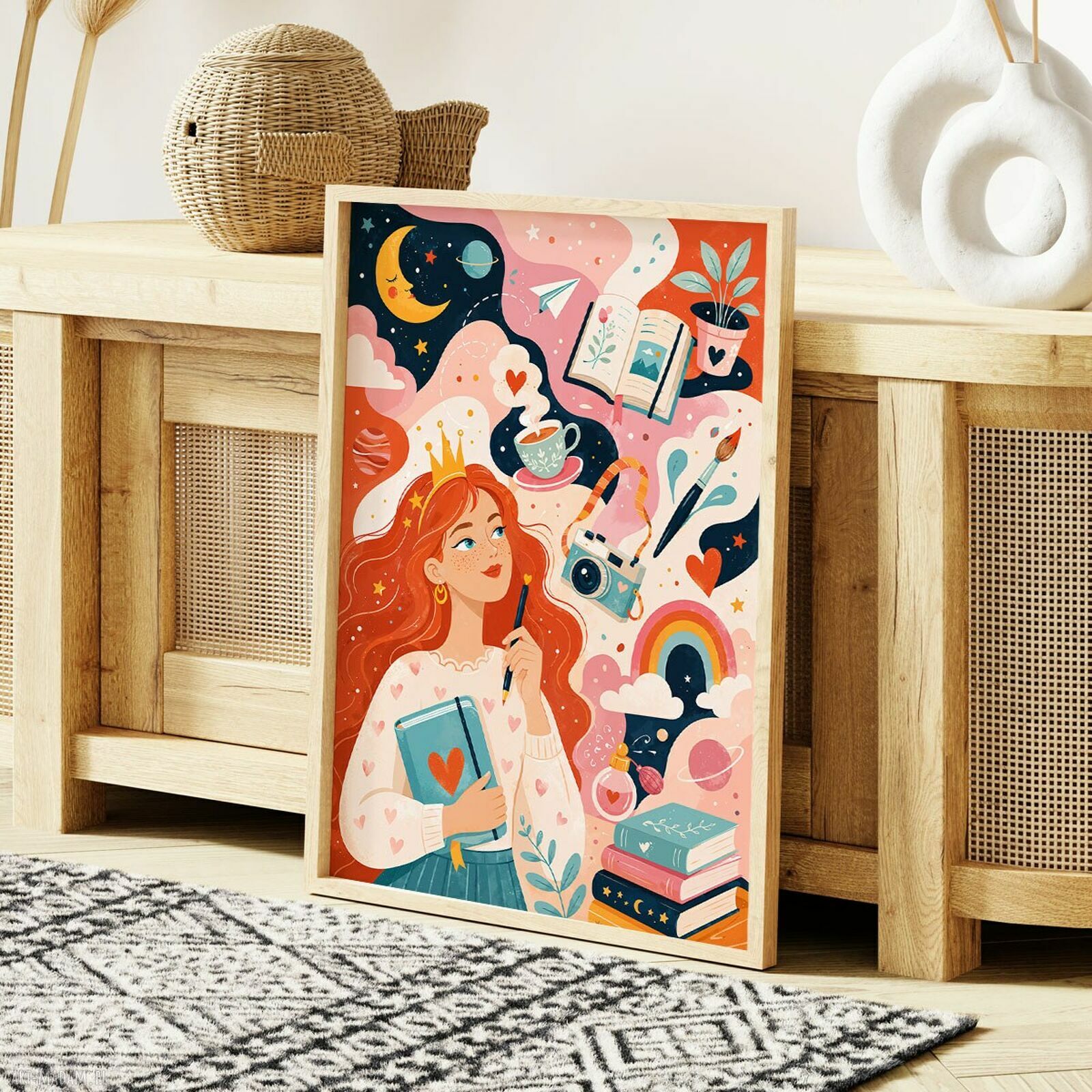 Plakat Marzycielka 61x91 cm - kolorowa ilustracja