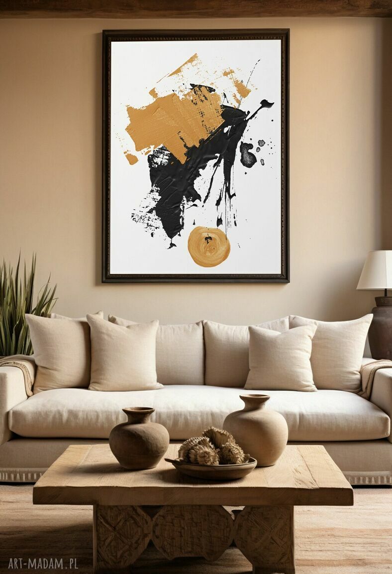 Plakat dla kobiety Mazy brudne złoto - format 50x70 cm