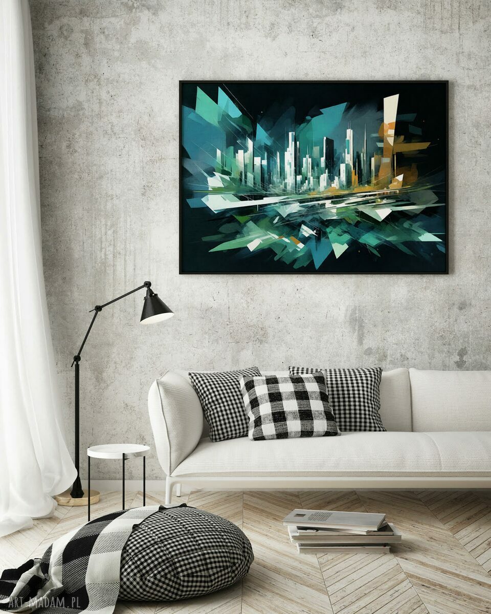 Plakat Metropolia - abstrakcja do salonu 30x40 cm