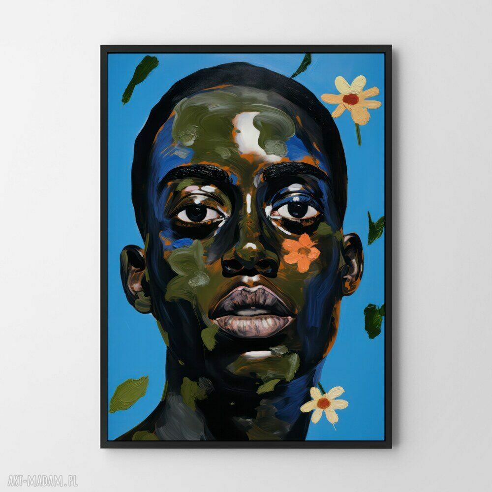 Plakat mężczyzna kolor portret 61x91 cm - wyrazista dekoracja do wnętrz