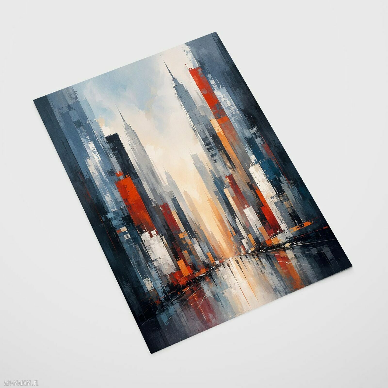 Plakat Miasto w deszczu - abstrakcja 30x40 cm