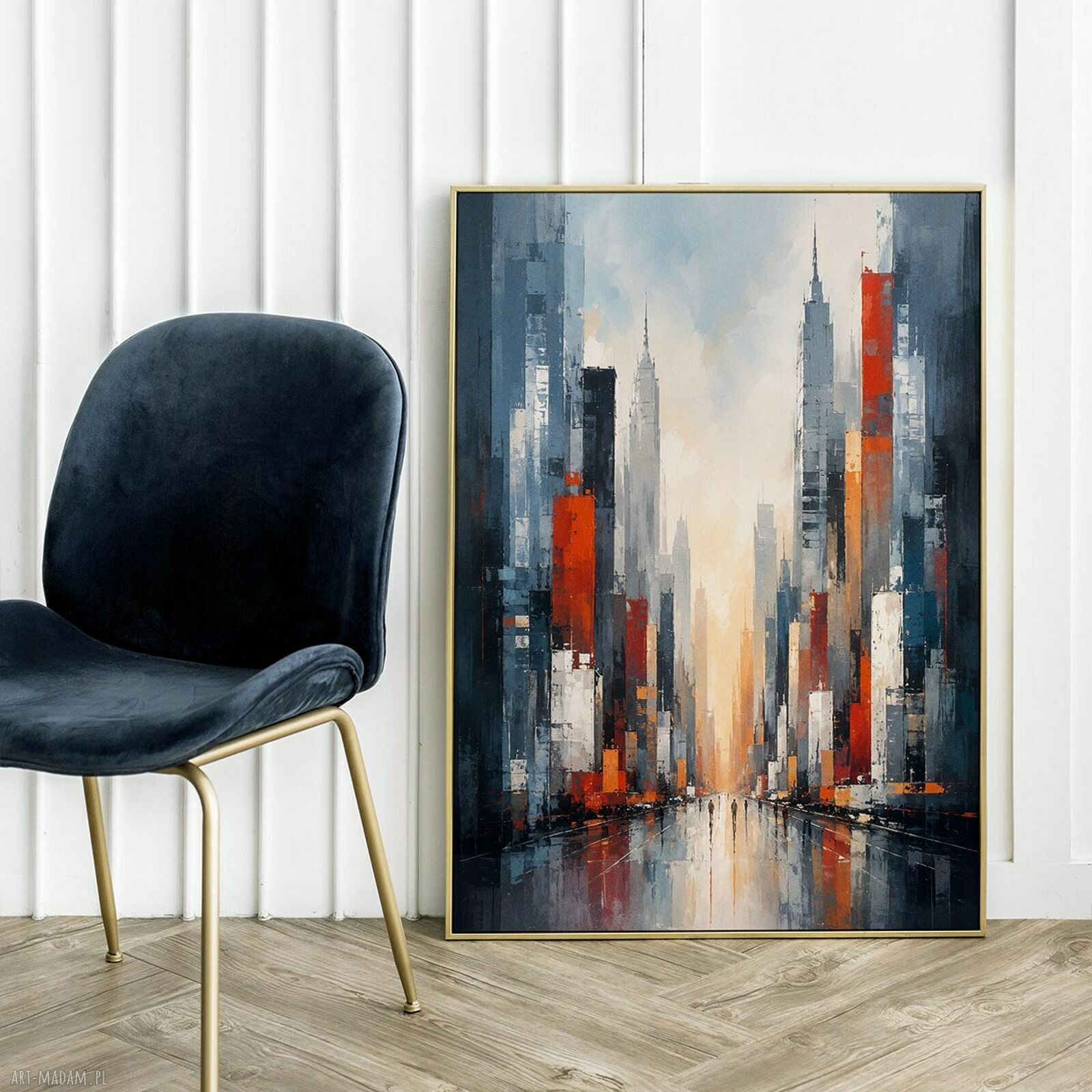 Plakat Miasto w deszczu - abstrakcja 61x91 cm do salonu