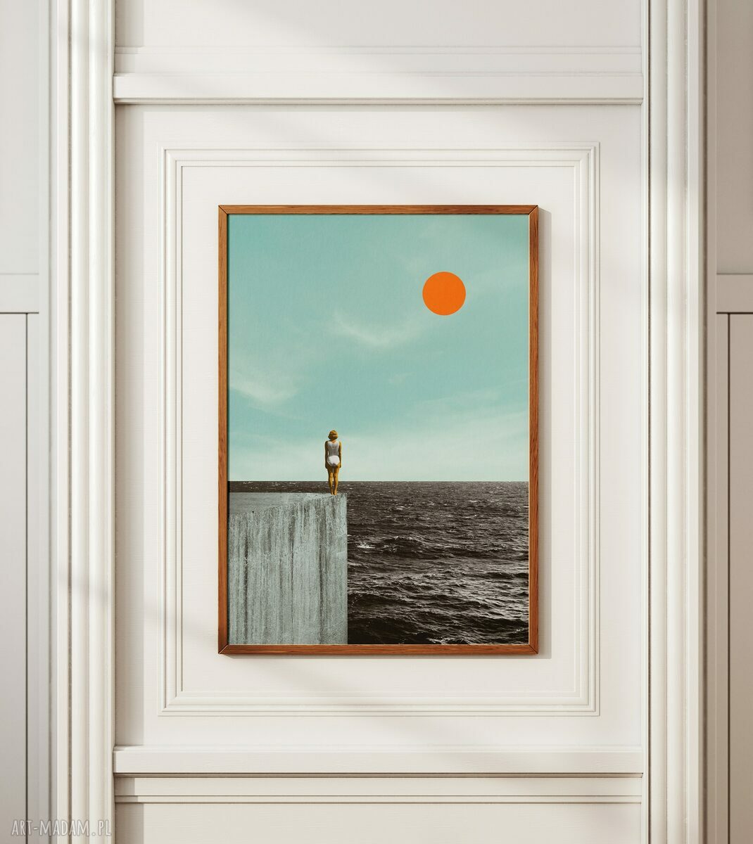 Plakat „Miło Cię znów widzieć” 30x40 cm - ocean i minimalistyczna dekoracja
