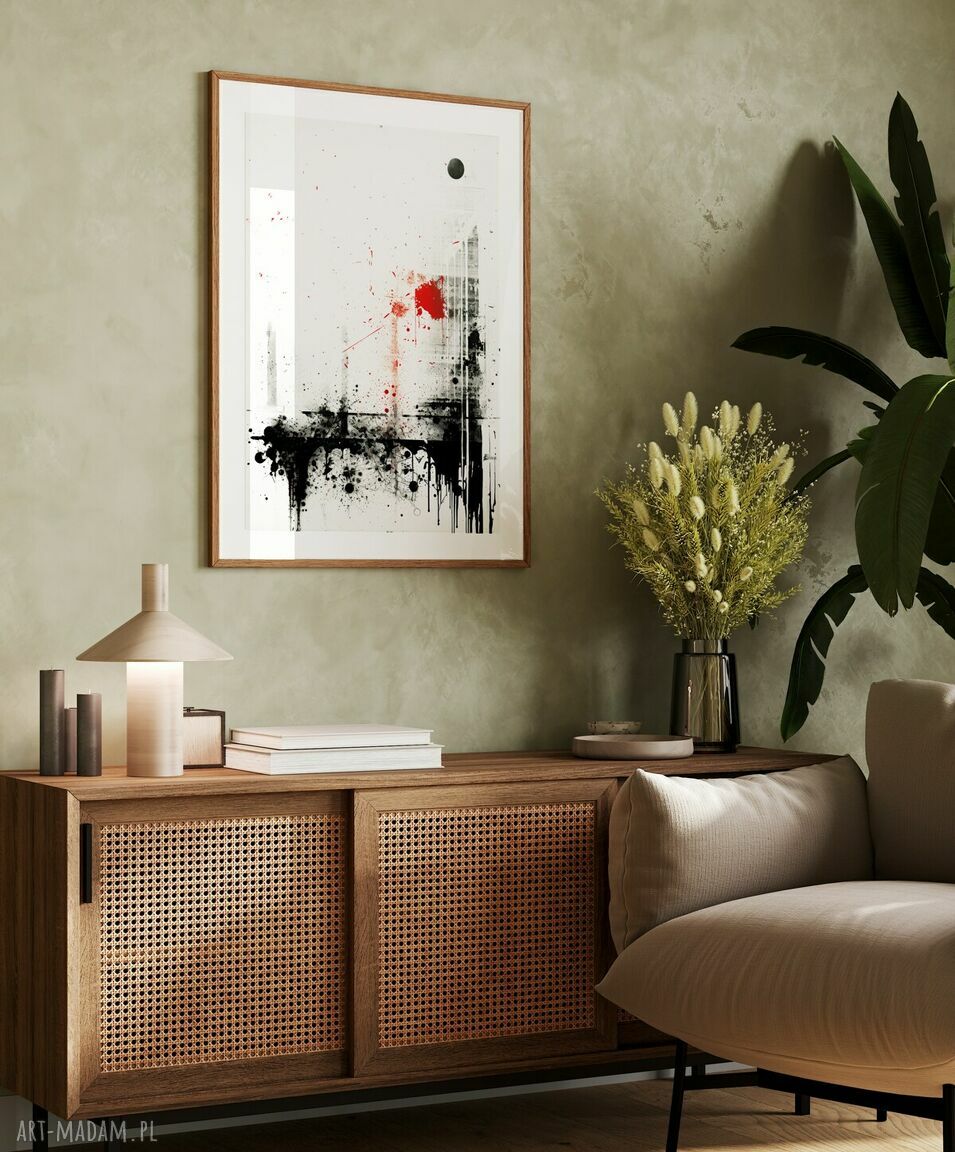 Plakat minimalistyczna abstrakcja 30x40 cm biało-czarny