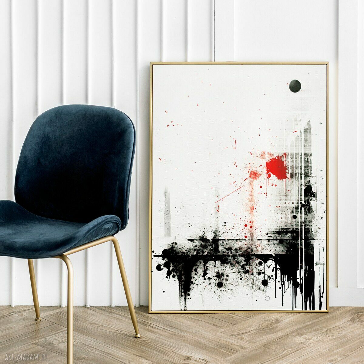 Plakat minimalistyczna abstrakcja 30x40 cm biało-czarny