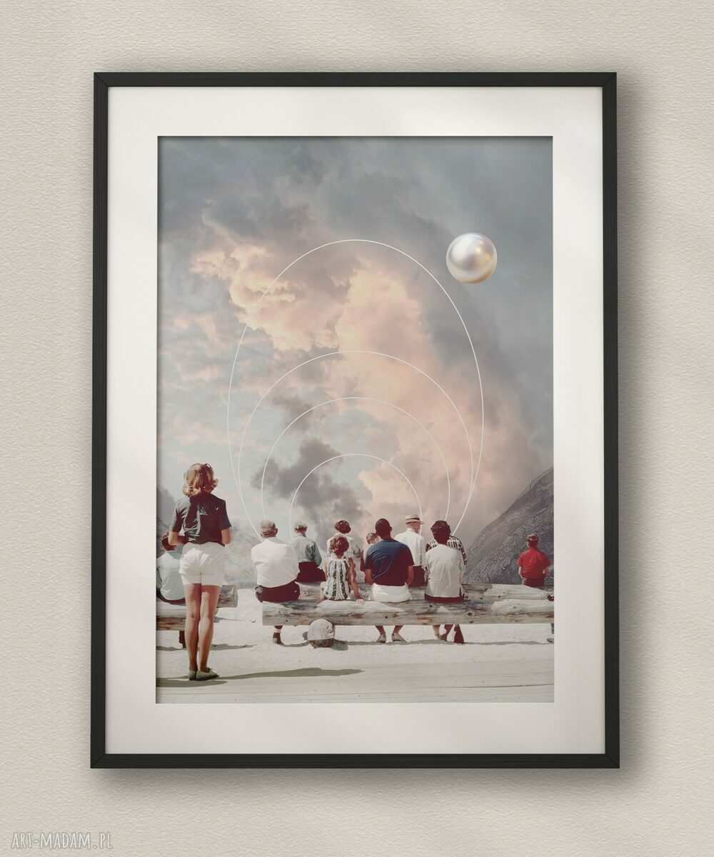 Plakat minimalistyczny Perła - Kolaż Fine Art A3