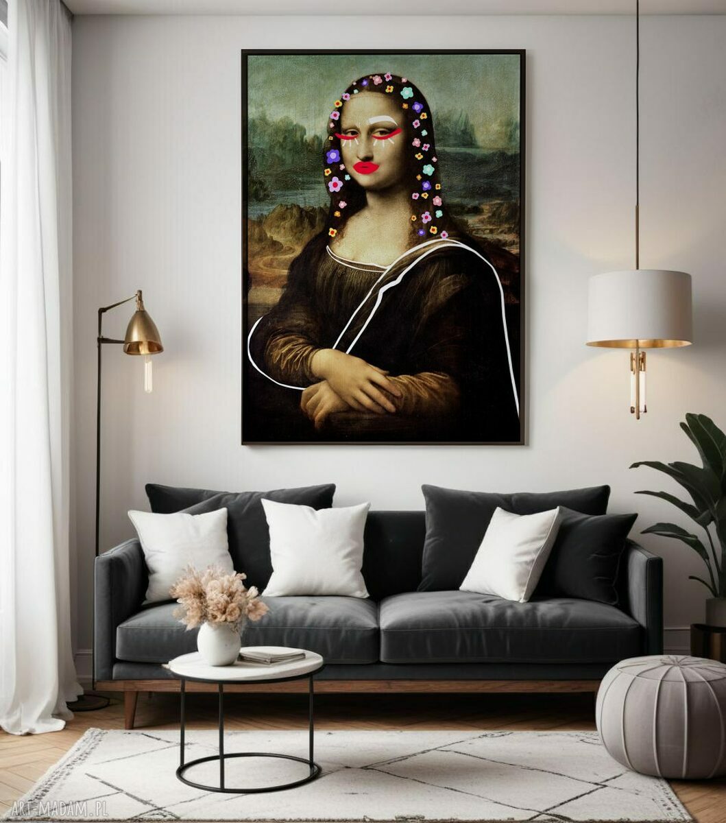 Plakat Mona Lisa w kwiatach - format 61x91 cm