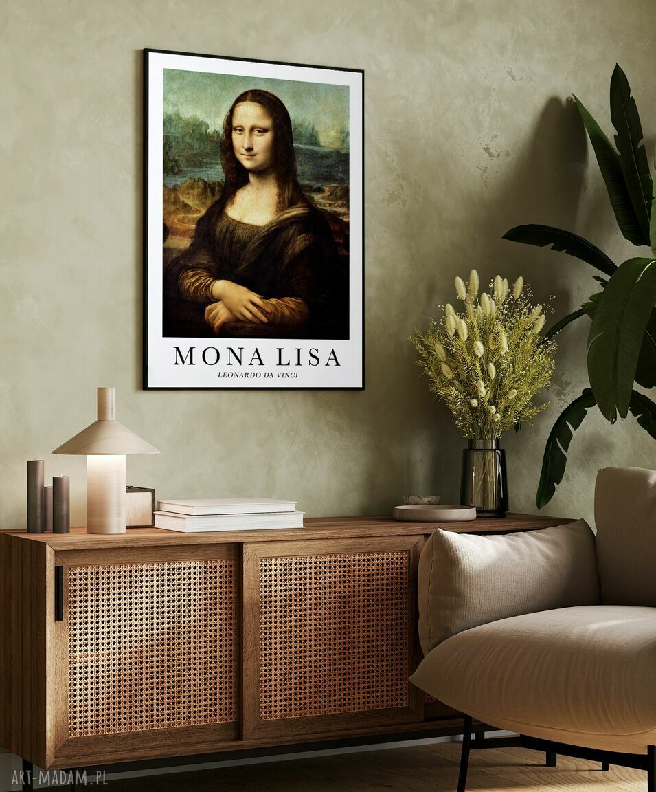 Plakat Mona Lisa Da Vinci w klasycznej odsłonie - format 61x91 cm