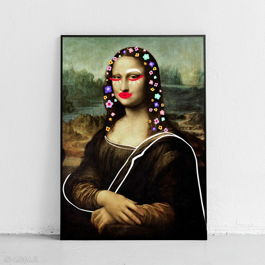 Plakat Mona Lisa w kwiatach - format 50x70 cm