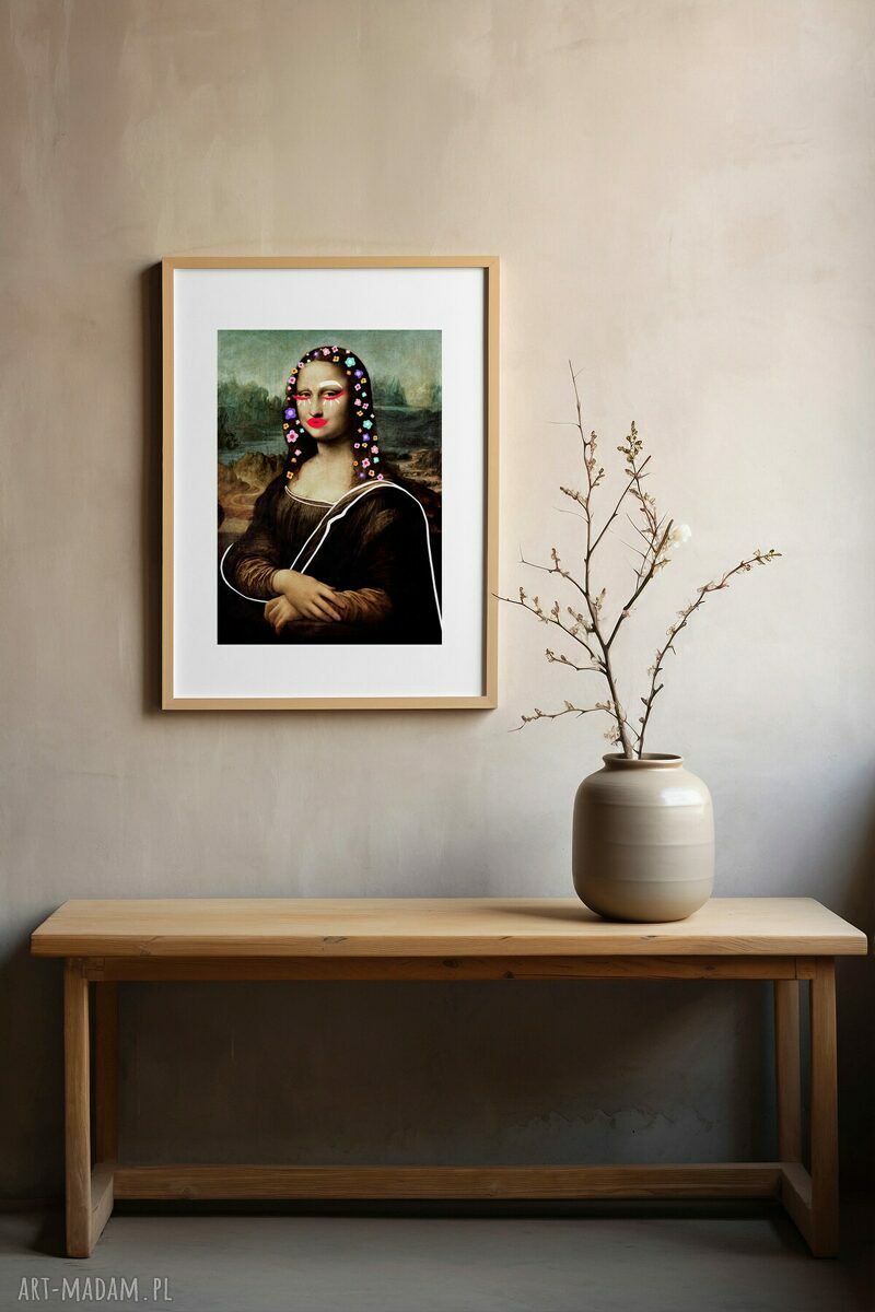 Plakat Mona Lisa w kwiatach - format A4