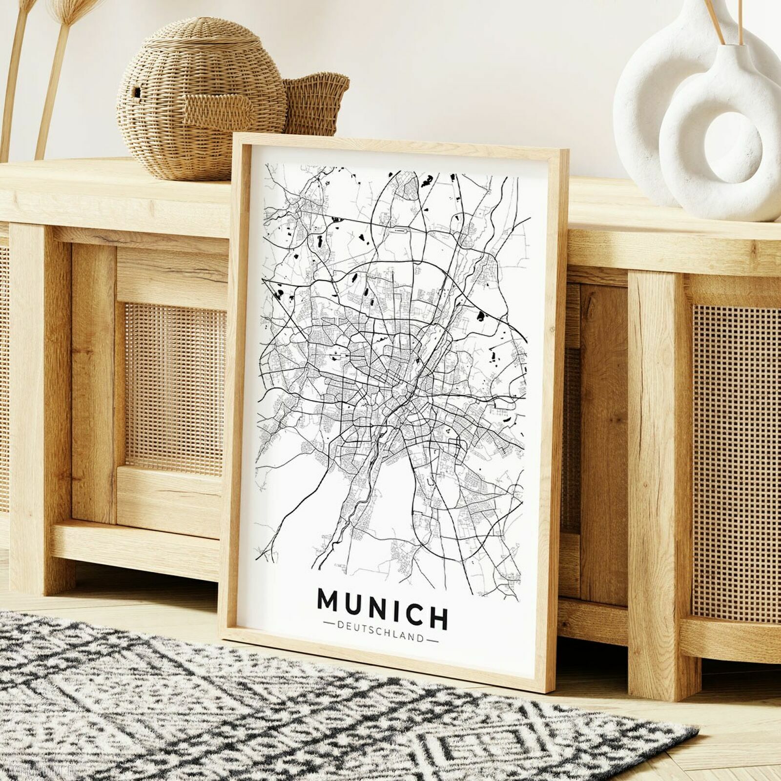 Plakat Monachium - mapa miasta 61x91 cm od Hogstudio