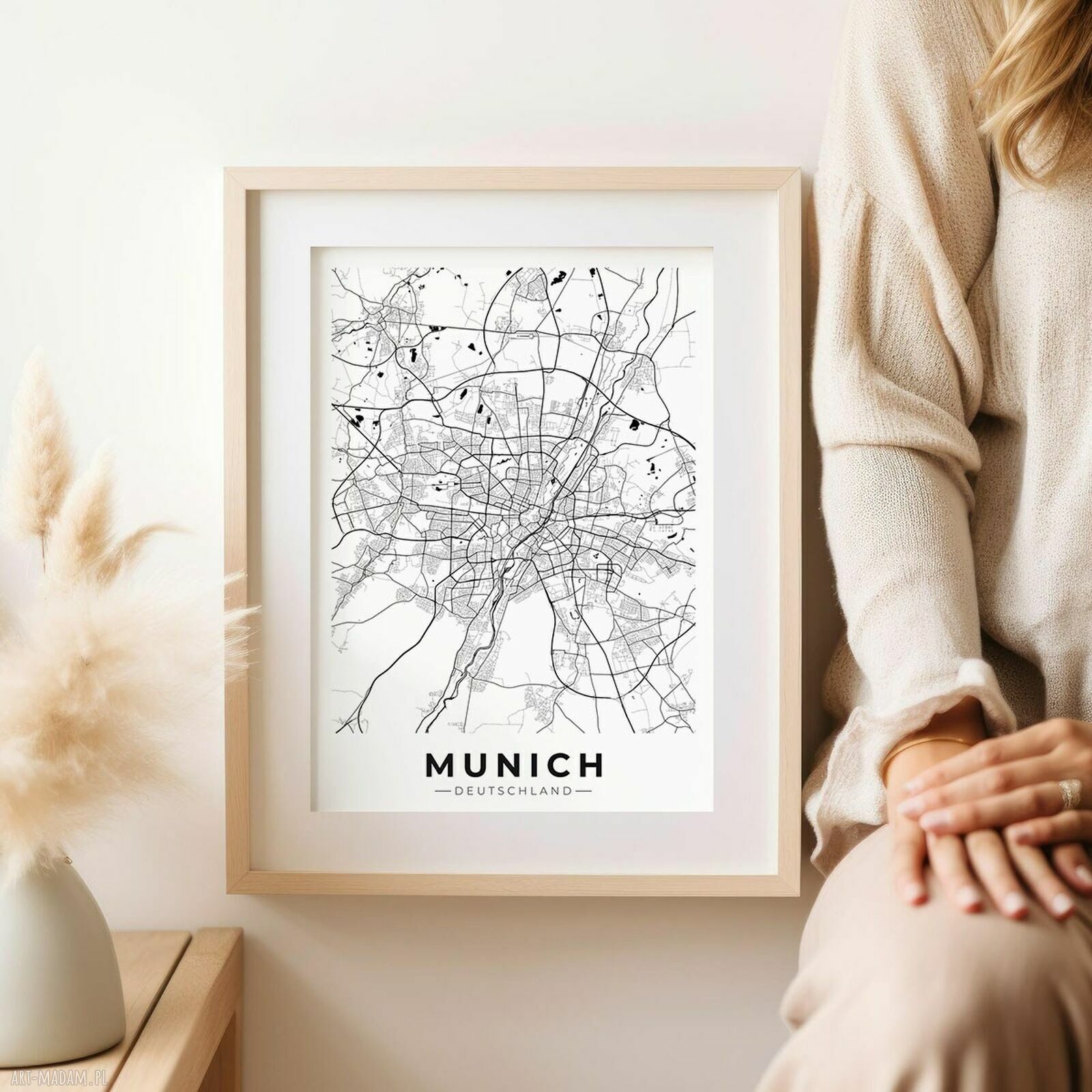Plakat Monachium Munich mapa 30x40 cm
